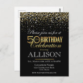 Carte Postale Célébration d'anniversaire de cinquante ans (Devant / Derrière)