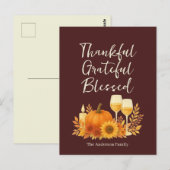 Carte Postale Célébration d'automne - Elégant Thanksgiving Gold (Devant / Derrière)