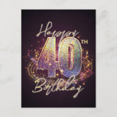 Carte Postale Célébration de 40 ans d'anniversaire en mosaïque d (Devant)