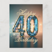 Carte Postale Célébration de 40 ans de naissance avec une pierre (Devant)