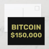 Carte Postale Célébration de Bitcoin à 150000 (Devant / Derrière)