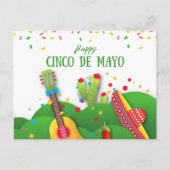 Carte Postale Célébration de Confetti Cinco de Mayo (Devant)