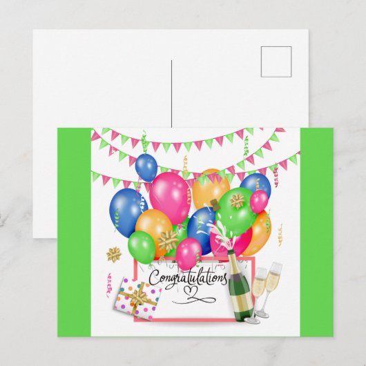 Carte Postale Célébration de félicitations (Devant / Derrière)