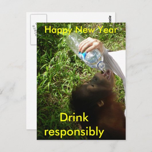 Carte Postale Célébration de la boisson (Devant / Derrière)