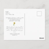 Carte Postale Célébration de la vie après le deuil Tournesol Gri (Dos)