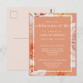 Carte Postale Célébration de la vie funéraire florale en terre c (Devant / Derrière)