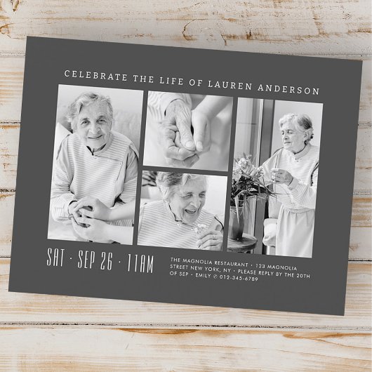 Carte Postale Célébration de la vie Moderne Simple 4 Collage de