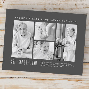 Carte Postale Célébration de la vie Moderne Simple 4 Photo Colla