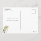 Carte Postale Célébration de la vie Verdure Chic Funeral Memoria (Dos)