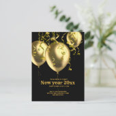 Carte Postale Célébration de l'or du Nouvel An sur noir (Debout devant)