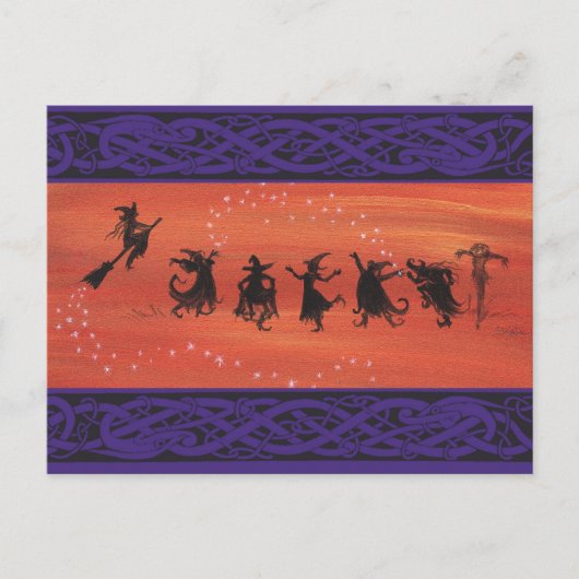 Carte Postale Célébration de Witchy Halloween. (Devant)
