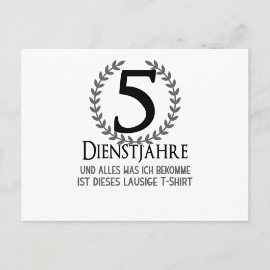 Carte Postale Célébration d'entreprise 5 ans d'anniversaire Empl (Devant)