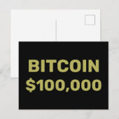 Carte Postale Célébration des 100 000 Bitcoins (Devant / Derrière)