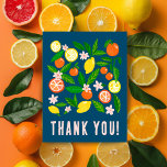 Carte Postale Célébration des agrumes Merci personnalisé Citrons<br><div class="desc">Carte postale parfaite pour un plaisir merci carte postale! L'art fait main pour vous ! Consultez ma boutique pour trouver les articles correspondants. ENTIÈREMENT PERSONNALISABLE ! Cliquez sur "Personnaliser" ci-dessus pour modifier le texte. Cliquez sur "modifier à l'aide de l'outil de conception" pour ajuster les polices, les couleurs et les...</div>