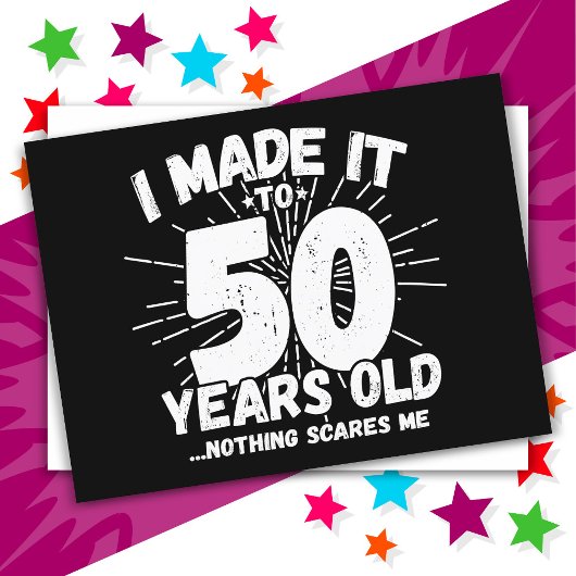 Carte Postale Célébration drôle de 50 ans avec un mème sarcastiq