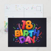 Carte Postale Célébration du 18e anniversaire (Devant / Derrière)