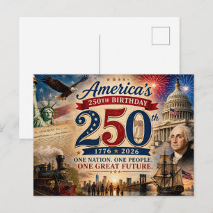 Carte Postale Célébration du 250e anniversaire de l'Amérique Pat