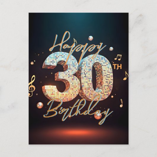 Carte Postale Célébration du 30e anniversaire Sparkling Disco Da (Devant)