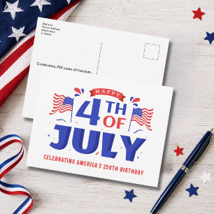 Carte Postale Célébration du 4 juillet America 250