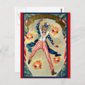 Carte Postale Célébration du 4 juillet - Oncle Sam (Devant / Derrière)