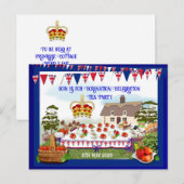 Carte Postale Célébration du couronnement Tea Party Invitation (Devant / Derrière)