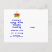 Carte Postale Célébration du couronnement Tea Party Invitation (Dos)