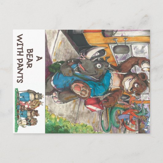 Carte Postale Célébration du livre "A Bear With Pants" (Devant)