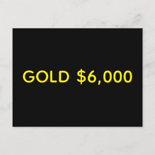 Carte Postale Célébration du marché de l'or à 6 000 $