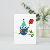 Carte Postale Célébration du premier anniversaire, Chouette (Debout devant)