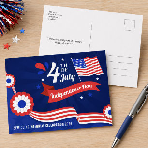 Carte Postale Célébration du Semiquincentenaire du 4 juillet 202