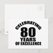 Carte Postale Célébration d'un 80e anniversaire (Devant / Derrière)