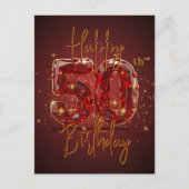 Carte Postale Célébration élégante de 50 ans d'anniversaire en r (Devant)