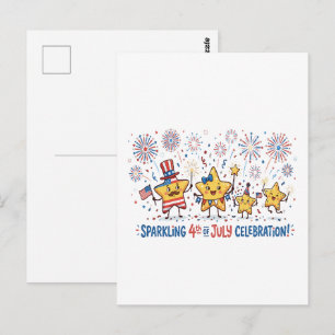 Carte Postale Célébration étincelante du 14 juillet