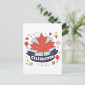 Carte Postale Célébration festive de la feuille d'érable (Debout devant)