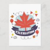 Carte Postale Célébration festive de la feuille d'érable (Devant)