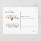 Carte Postale Célébration funéraire florale rose (Dos)