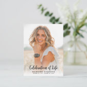 Carte Postale Célébration moderne de la vie Simple Photo Funérai (Debout devant)