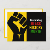 Carte Postale Célébration motivante du Mois de l'histoire des No (Devant / Derrière)