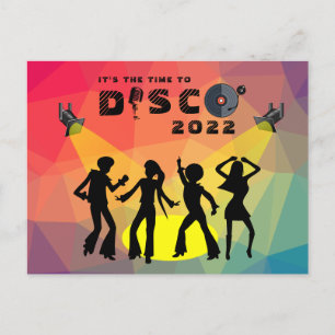 Carte Postale Célébration multicolore rétro de la piste de danse
