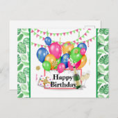 Carte Postale Célébration tropicale d'anniversaire (Devant / Derrière)