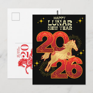 Carte Postale Célébrations de l'année chinoise du cheval 2026