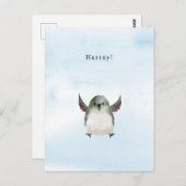 Carte Postale Celebrations Hurray Quote Bird Illustration Card (Devant / Derrière)