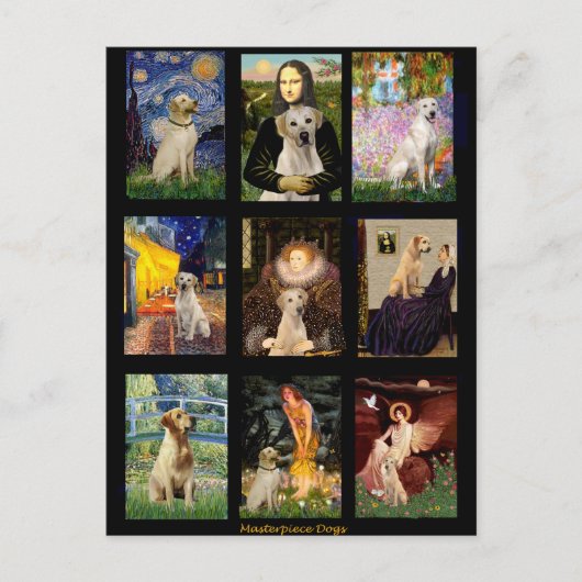 Carte Postale Célèbre Art Jaune Lab Composite (Devant)