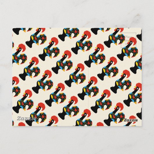 Carte Postale Célèbre coq de Barcelos Nr 09 (Dos)