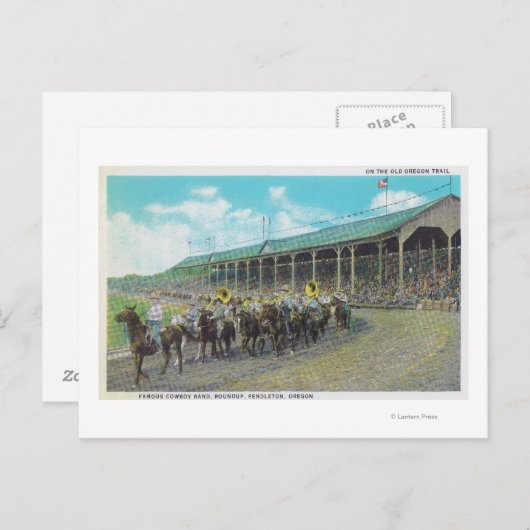 Carte Postale Célèbre Cowboy Band au Round Up (Devant / Derrière)