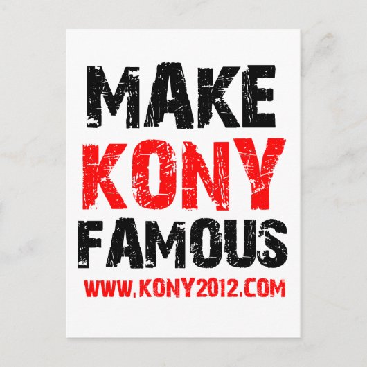 Carte Postale Célèbre Kony - Kony 2012 (Devant)