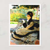 Carte Postale Célèbre tableau Camille Monet sur un banc de jardi (Devant)
