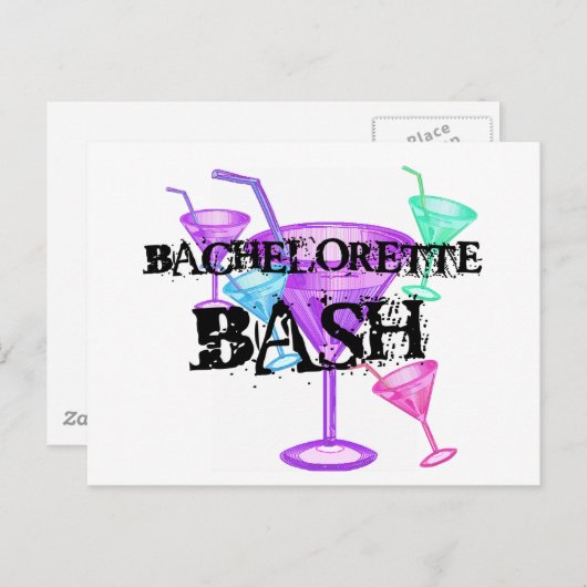 Carte Postale Célébrer Bachelorette Bash (Devant / Derrière)