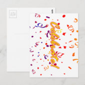 Carte Postale Célébrer Confetti (Devant / Derrière)
