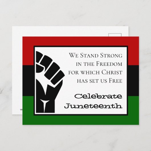 Carte Postale CÉLÉBRER JUNETEENTH vers chrétien personnalisable (Devant / Derrière)